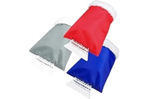 VONRUSS-UK Ice Scraper Mitts for Car Blue/Red Windscreen Scraper with Glove Windshield Snow Scrapers with Waterproof Snow Remover Window Ice Scraper