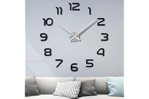 VINILITE Orologio da Parete Grande Orologio da Muro Orologio Adesivo da Parete Design Moderno 3D DIY Decorazioni per Casa Cucina