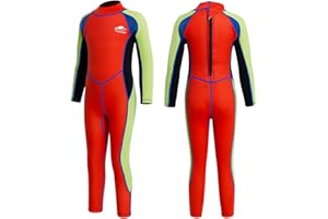 Gogokids Combinaisons Humides pour Enfants - Garçon Filles Combinaisons de Plongée Thermique Une Pièce 2.5mm Néoprène Vêtements Anti-UV