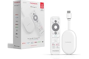 Thomson Go Cast 152 Streaming Dongle, 4K UHD Google TV, Voice Control, Google Cast, Dolby Atmos, Dolby Digital+, HDR10, Porta