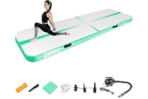 CCLIFE Tapis de Gymnastique Gonflable Avec Pompe à Air électrique Gonflage Rapideair Gymnastique Tapis Adapté Pour le fitness le yoga l'entraînement