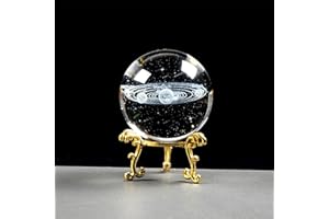 LUCCYLE 6 cm Kristallkugel mit Ständer,3D Kristall Planet Sonnensystem Modell für Weihnachten, Geburtstags, Kinder,Geschenk (Sonnensystem)