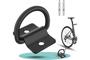 ACIELANNA Anclaje Suelo Moto, Anclaje Pared Bicicleta, Aanclaje de Suelo Bicicleta, Antirrobo de Acero de Alta Resistencia Include Tornillos, Tacos de Expansión, Anillo Basculante ø12