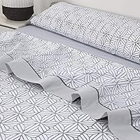 Mora - Juego de sábanas 100% Algodón G56. Cama 200 cm. Gris