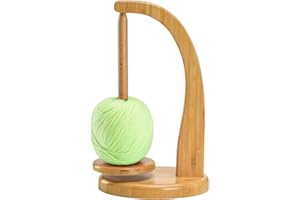 TISSAC Yarn Holder for Knitting and Crocheting - Rotating Magnetic Wooden Yarn Holder, Smooth Rotation, Wooden Yarn Spinner, 320g Bearing Load Yarn Spinner for Crocheting