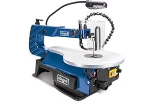 Scheppach Scie à Chantourner SD1600V | 120W | Hauteur de passage de 50mm | Buse de soufflage flexible | Vitesse de course variable 500-1700 min-1 | Lampe LED flexible