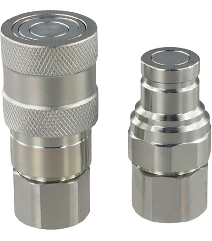 VEVOR Hydraulikkupplung 1/2″ – Flachkupplung ISO16028, NPT, Mit Staubkappen, Für Kompaktlader