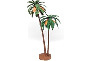 AC - Palmera Doble Decorativa 23 cm, Resina, árbol Artificial en Miniatura para Crear escenarios Decorativos, Mesa, estantería, repisa, decoración del hogar