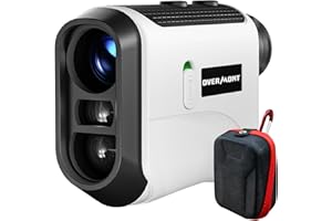 Overmont Golf Rangefinder, 6.5X Laser Range Finder for Golf & Hunting, 1200 Yards with Slope Switch, Flag Lock Vibration and Continuous Scan, Rechargeable & Magnetic Strip