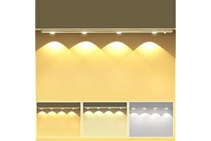 OUILA 44CM Luce Armadio LED con Sensore di Movimento, Dimmerabili Sottopensili 3000K/4000K/6000K Luminosità Regolabile 1500mAh Luci Notturna USB Magnetica Cucina, Scale, Corridoio, Armadio