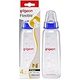 Pigeon Peristaltic Baby Nursing/Feeding Bottle KPP Nipple M,For 4+ Month Babies,BPA Free,BPS Free,Square Base,Blue,240 ml