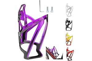 Garegce Bike Water Bottle Cage, Cycling Bottle Cage Durable Non-Slip Bike Drinks Holder, Universal Fit for Mountain MTB Road Bikes Cycling Accessories - Black Purple