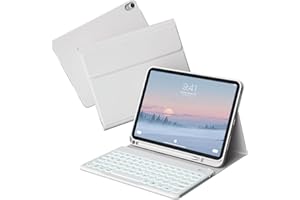 KVTVOU Keyboard Case for iPad 11th Generation A16 2025, iPad 10th Generation 2022 10.9 Inch, Wireless Bluetooth Keyboard, Magnetic Detachable, 7 Backlight Colors, Built-in Pencil Holder, Gray