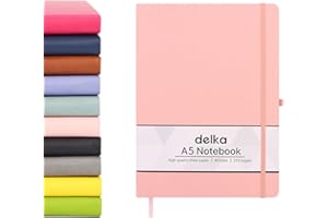 delka A5 Notebook – Lined Notepad Journal, Soft Cover Writing Pad for Office, School, College, Home & Business – Ideal for Note Taking, Daily Planning, Journaling & Study (PASTEL PINK, Pack of 1)