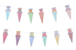 Oblique Unique® Sacchetto di zucchero, ghirlanda decorativa per l'inizio della scuola, l'inizio della scuola, per la scuola, per la scuola, per la scuola, per la scuola, per ragazzi e ragazze