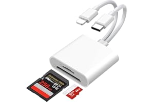 TICENPE [Apple MFi Certified] SD Kartenleser für iPhone iPad, Lightning USB C SD-Kartenleser für SD/TF, 2 in 2 Kamera zu iPhone Adapter für iPhone16 15/iPad/MacBook/Samsung