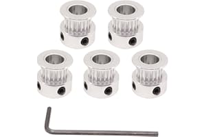 WINSINN GT2 Pulley 20 Teeth 8mm bore 6mm Width 20T Timing Belt Pulley Wheel Aluminum For 3D Printer (Pack of 5Pcs)