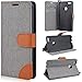 Produktbild SMART LEGEND Lederhülle für Huawei P10 Lite Ledertasche Hülle Britischer Denim Grau Schutzhülle Premium PU Leder Flip Case Protective Cover Innere Weiche Silikon Bookcase Handy Tasche für Huawei P10 Lite Schale mit Magnet und Karteneinschub Standfunktion Etui