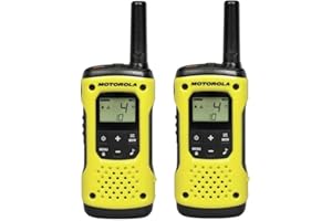 MOTOROLA Solutions - Lot de 2 Talkie Walkies - TALKABOUT T92 - PMR446 - Noir/Jaune - Longue portée -Indice IP67 - Fonctionnent avec Batterie