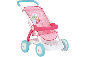 Smoby - Disney Princesses - Poussette - pour Poupons et Poupées - Arceau de Maintien + Panier de Rangement - 254002