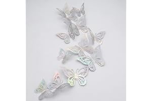 Mariposas Decorativas 3D, CAYUDEN 24 pcs Extraíbles 3 Tamaños Decorativos de Pared Decoraciones Paredes Pegatinas pared Decorativas 3D para Fiesta Boda Dormitorio Jardin Niños Decoración