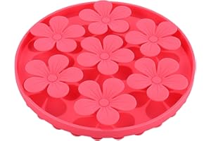 Gamelle Anti Glouton Chien,Doweiss Slow Feeder pour Animaux Chat/Chien en Silicone Caoutchouc Doux Mignon en Forme de Fleur