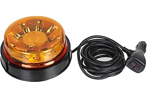 ‎QIPING Qiping 12V 24V LED Rundumleuchte Gelb mit Magnet, 6 Blitzmuster Orange Kennleuchte Magnetisch ECE R65 R10 E9 Warnleuchte für PKW LKW Traktor UTV SUV