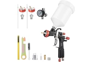 AEROPRO Tools, pistola a spruzzo R500 LVLP con ugelli da 1,3/1,5/1,7 mm e regolatore dell'aria, pistole A610 per auto, pistola a spruzzo per auto, vernice e top coat