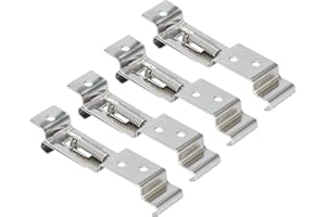 WANGLAOWU 4 Pcs Trailer Number Plate Holders, Number Plate Clips, Spring Loaded Frameless Mount Stainless Steel License Plate Bracket for Campervan Trailers Trucks Caravans Car Registration Plates Reg Plates