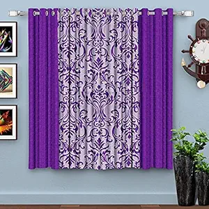 Curtain Hues HTB45 Polyester Geometric Printed Window Curtain (5ft)