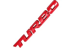 Alamor Turbo 3D Metal Sticker Autocollant Voiture Lettrage Corps Arrière Badge pour Auto-Rouge