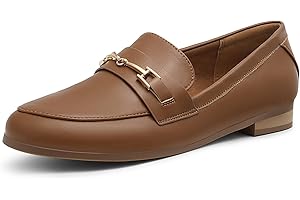DREAM PAIRS Women's Loafers Leather Penny Loafers Fashion Comfortable Flats Shoes