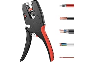 Rzspher Automatisk kabelskalningstång, kabelskalningsverktyg med självjusterande bakning alla vanliga kablar 0,03–10 mm², mul