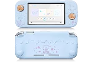 GeekShare Silicone Protective Shell Compatible with Switch Lite, Sweet Soft Ice Cream Cover Case for Switch Lite with 2 Thumb Grip Caps - Blue Mikko