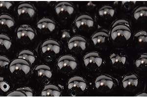 BOX DISPLAYS Black Glass Pearl Round 12mm - Approx 35 Beads
