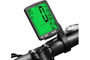Lurowo Bicycle Speedometer LCD Display Wireless Bike Computer Odometer Waterproof Bike Pedometer Cycling Speed Meter Automatic Memory Measurable Temperature Stopwatch 3.15X2.1X0.73''