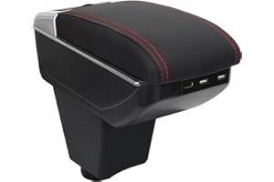 OYHCM Bracciolo Centrale per Renault Clio 4 Armlehnen Clio 3 III IV, Doppio Scomparto, Pelle Nera, Facile da Installare, Accessorio Auto Personalizzato