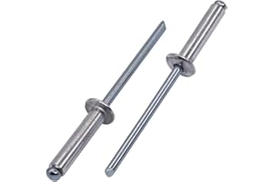 SKIR'CO 50 rivetti ciechi in alluminio 5,0 x 20 mm, mandrino in acciaio, rivetti a testa bombata, DIN 7337