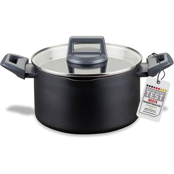MasterPRO Indigo - Set di 3 padelle da 20, 26 e 28 cm - In alluminio fuso - Interno in Pfluon antiaderente a 2 strati - Manico Soft Touch blu scuro - Punto di cottura a induzione