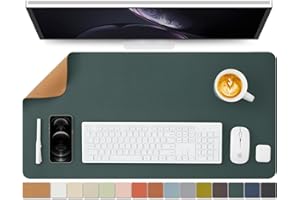 HOMIEAZICOZI Korkowa mata na biurko, dwustronna, podkładka, do biura i domu, do uporządkowania biurka, na akcesoria, idealna duża podkładka pod mysz, ciemnozielona, 80 x 40 cm