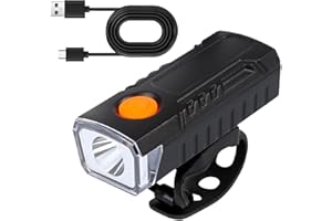 GMOKLUYTW "Faro per Bicicletta LED, Luce Anteriore Ricaricabile Impermeabile, Potente e Resistente, Con Supporto Regolabile, Facile da Montare, Ideale per Ciclismo Notturno