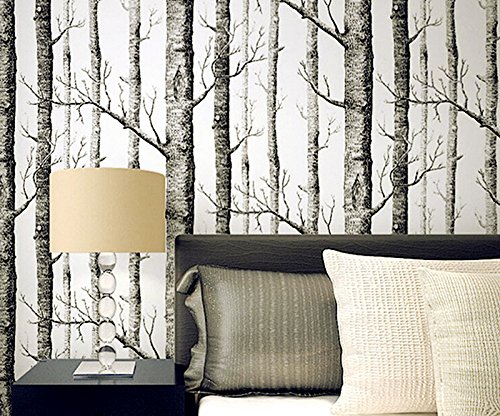 Tapete by COUTUDI, Natur Birke Baum – Wald Holz Vliestapete Wandbilder, PVC frei Fine Decor, 0.53m B*10m L - 7