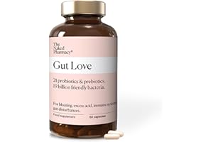 The Naked Pharmacy | Gut Love | Natural Probiotic & Prebiotic for Gut Health | High Strength | Digestive Supplements | Vegan | 60 Capsules