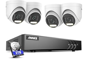 ANNKE 3K Kit de Surveillance avec Audio, 8CH DVR avec HDD 2TB et 4 Caméra de Vidéosurveillance Etanche IP67, Détection de Personne/Véhicule, Accès à Distance,Alarme par E-Mail, Vision Nocturne