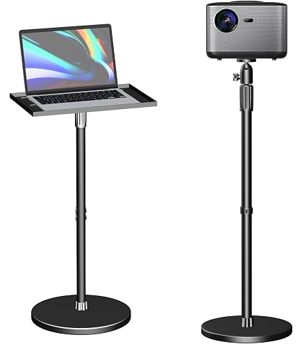 Supporto Da Tavolo Per Mini Proiettore, Altezza Regolabile 23-33cm, Rotazione 360° E Inclinazione 180°, Per Vite 1/4″