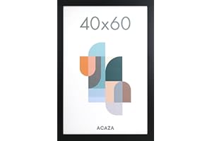 Acaza Picture Frame 40x60cm Black, Wall Decoration for Posters, Photos, Puzzles & Prints, Wood Frame with Plexiglass (16 x 24inch)