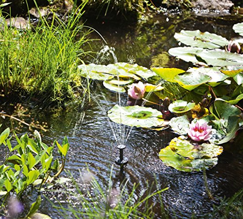 Solar Teichfilterset Starter 300 l/h Förderleistung 8 W Solarmodul + Akku 6V/3,2 Ah + LED Beleuchtung Komplettset bis 500l Gartenteich 101068 - 4