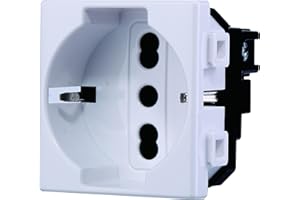 ZOREI Presa Schuko 2P+T 16A, Compatibile Con Bticino Matix (1 Pezzo, Bianco)