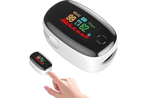 NANGILO Oxygen Monitor Finger Adults,Pulse Oximeter,Blood Oxygen Monitor Finger,Fingertip Pulse Oximeter, LED Color Screen Oxygen Monitor, 3-5 Second Quick SpO2 and Heart Rate Measurement (White)