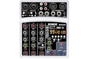BOMGE 4 canales 99 DSP Echo dj audio mezclador de sonido interfaz de con MP3 USB Bluetooth, grabaci¨®n est¨¦reo, alimentaci¨®n fantasma de 48 V